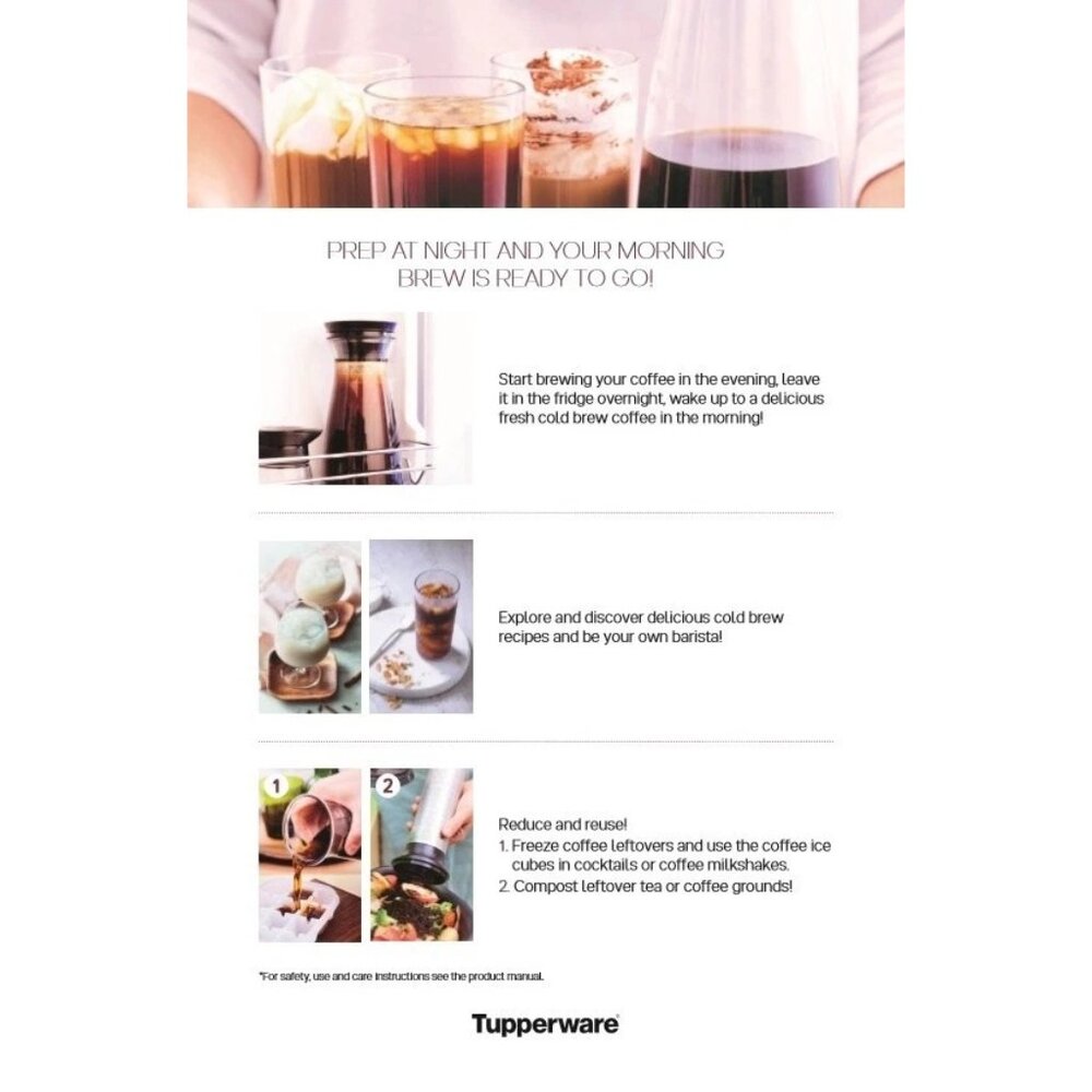 Tupperware Cold Brew Coffee Carafe - Tea Loose Leaf or Tea Bags - Coffee NWT - Picture 3 of 7
